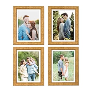 art street picture frames set of 4 wall mounted premium 3d photo frame vertical amp horizontal wall hanging individual collage for home dcor golden size 8 x 10 inch