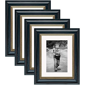 art street wood picture frames set of 4 wall mounted premium 3d photo frame vertical amp horizontal wall hanging individual collage for home dcor black size 6x8 inch