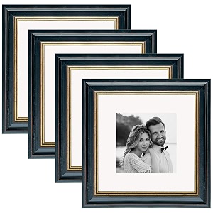 art street wood picture frames set of 4 wall mounted premium 3d photo frame vertical amp horizontal wall hanging individual collage for home dcor black size 8x8 inch