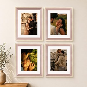 art street luxury photo frame for living room modern step design photo frames for photograph art work kids room set of 4 8x10 inch pink