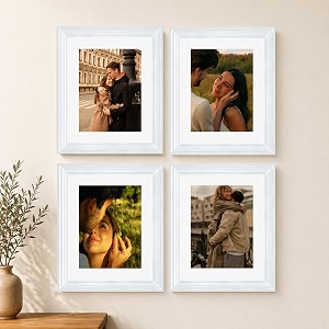 art street luxury photo frame for living room modern step design photo frames for photograph art work kids room set of 4 8x10 inch white