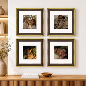 art street luxury photo frame for living room modern step design photo frames for photograph art work kids room set of 4 8x8 inch brown