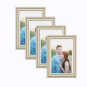 art street picture frames set of 4 wall mounted premium 3d crown silver photo frame vertical amp horizontal wall hanging individual collage for home dcor silver size 8 x 12 inch
