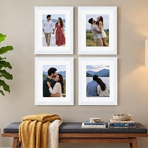 art street luxury photo frame for living room modern step design photo frames for photograph art work kids room set of 4 11x14 inch white