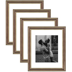 art street synthetic wooden picture frames set of 4 wall mounted premium 3d photo frame vertical amp horizontal wall hanging individual collage for home dcor brown size 11x14 inch
