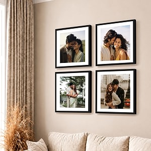 art street premium photo frame for living room classic aesthetic design photo frames for photograph art work kids room set of 4 12x12 inch black