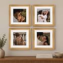 Art Street Wooden Photo Frame for living room, Aesthetic Cave Design Photo Frames for Photograph, Art Work, Certificates Set of 4 (8x8 Inch, Wood Brown)
