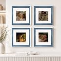 Art Street Luxury Photo Frame for living room, Modern Step Design Photo Frames for Photograph, Art Work, Kids Room Set of 4 (8x8 Inch, Blue)