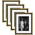 Art Street Luxury Photo Frame for living room, Modern Step Design Photo Frames for Photograph, Art Work, Kids Room Set of 4 (12x16 Inch, Brown)
