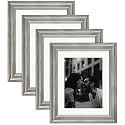 Art Street Picture Frames Set of 4 Wall Mounted Premium 3D Crown Silver Photo Frame Vertical &amp; Horizontal Wall Hanging Individual Collage for Home Décor (Silver, Size 8 x 10 inch)