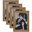 Art Street Wood Picture Frames Set Of 4 Wall Mounted Premium 3D Photo Frame Vertical &amp; Horizontal Wall Hanging Individual Collage For Home Décor (Natural, Size 8 X 12 inch)