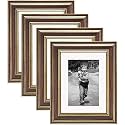Art Street Wood Picture Frames Set Of 4 Wall Mounted Premium 3D Photo Frame Vertical &amp; Horizontal Wall Hanging Individual Collage For Home Décor (Brown, Size 6X8 inch)