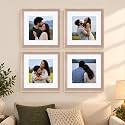 Art Street Luxury Photo Frame for living room, Modern Step Design Photo Frames for Photograph, Art Work, Kids Room Set of 4 (12x12 Inch, Pink)