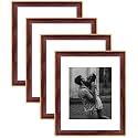 Art Street Wooden Photo Frame for living room, Aesthetic Cave Design Photo Frames for Photograph, Art Work, Certificates Set of 4 (11x14 Inch, Brown)