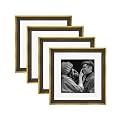 Art Street Luxury Photo Frame for living room, Modern Step Design Photo Frames for Photograph, Art Work, Kids Room Set of 4 (12x12 Inch, Brown)