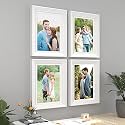 Art Street Luxury Photo Frame for living room, Modern Step Design Photo Frames for Photograph, Art Work, Kids Room Set of 4 (8x12 Inch, White)