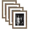 Art Street Synthetic Wooden Picture Frames Set of 4 Wall Mounted Premium 3D Photo Frame Vertical &amp; Horizontal Wall Hanging Individual Collage for Home Décor (Brown, Size 12x16 inch)