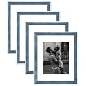 Art Street Luxury Photo Frame for living room, Modern Step Design Photo Frames for Photograph, Art Work, Kids Room Set of 4 (11x14 Inch, Blue)