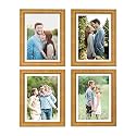 Art Street Picture Frames Set of 4 Wall Mounted Premium 3D Photo Frame Vertical &amp; Horizontal Wall Hanging Individual Collage for Home Décor (Golden, Size 8 x 10 inch)