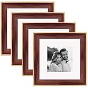 Art Street Wooden Photo Frame for living room, Aesthetic Cave Design Photo Frames for Photograph, Art Work, Certificates Set of 4 (8x8 Inch, Brown)