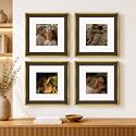 Art Street Luxury Photo Frame for living room, Modern Step Design Photo Frames for Photograph, Art Work, Kids Room Set of 4 (8x8 Inch, Brown)