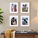 Art Street Luxury Photo Frame for living room, Modern Step Design Photo Frames for Photograph, Art Work, Kids Room Set of 4 (12x16 Inch, Pink)