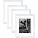 Art Street Luxury Photo Frame for living room, Modern Step Design Photo Frames for Photograph, Art Work, Kids Room Set of 4 (11x14 Inch, White)