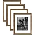 Art Street Synthetic Wooden Picture Frames Set of 4 Wall Mounted Premium 3D Photo Frame Vertical &amp; Horizontal Wall Hanging Individual Collage for Home Décor (Brown, Size 11x14 inch)