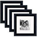Art Street Premium Photo Frame for living room, Classic Aesthetic Design Photo Frames for Photograph, Art Work, Kids Room Set of 4 (8x8 Inch, Black)