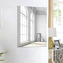 Art Street Rectangle Shape Adhesive Mirror Sticker for Wall on Tiles Bathroom Bedroom Living Room for Home, (Set of 4, Size: 12x16 Inch)