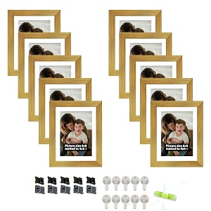 art street individual photo frames set of 10 picture frame for home decoration living room office decoration gold size 6x8 inch