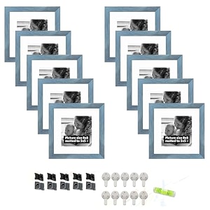 art street individual photo frames set of 10 picture frame for home decoration living room office decoration blue size 8x8 inch