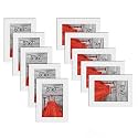 Art Street Set of 10 Individual Wall Photo Frame Beige 8x8 Inches, Picture Frames for Home and Office decoration.