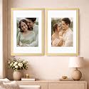 Art Street Synthetic Document Large Size Wall Photo Frame, Set Of 2 Big Frames For Wall Artwork, Certificates, Picture &amp; Photographs Home Decor(16x24 Inch, Matted To: 12X16-A3 Inch, Beige)