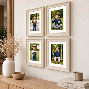 art street wooden photo frame for living room aesthetic cave design photo frames for photograph art work certificates set of 4 6x8 inch white