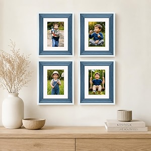 art street luxury photo frame for living room modern step design photo frames for photograph art work kids room set of 4 6x8 inch blue