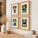 Art Street Wooden Photo Frame for living room, Aesthetic Cave Design Photo Frames for Photograph, Art Work, Certificates Set of 4 (6x8 Inch, Wood Brown)