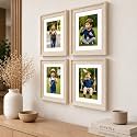 Art Street Wooden Photo Frame for living room, Aesthetic Cave Design Photo Frames for Photograph, Art Work, Certificates Set of 4 (6x8 Inch, White)