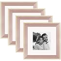 Art Street Synthetic Wooden Set of 4 Individual Couple Rectangular Photo Frame/Wall Hanging for Home Décor - (Pink, Size 8x8 Inch)