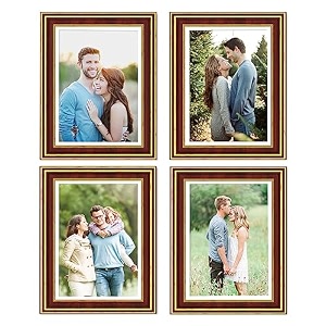 art street picture frames set of 4 wall mounted premium 3d crown brown photo frame vertical amp horizontal wall hanging individual collage for home dcor brown size 8 x 12 inch