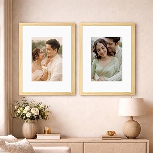 art street synthetic document large size wall photo frame set of 2 big frames for wall artwork certificates picture amp photographs home decor 16x20 inch matted to 8x12-a4 inch beige