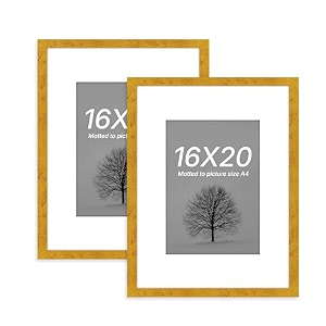 art street synthetic document large size wall photo frame set of 2 big frames for wall artwork certificates picture amp photographs home decor 16x20 inch matted to 8x12-a4 inch gold
