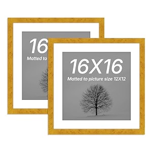 art street synthetic document large size wall photo frame set of 2 big frames for wall artwork certificates picture amp photographs home decor 16x16 inch matted to 12x12 inch gold