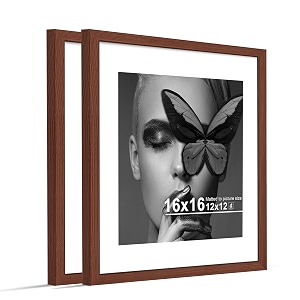 art street synthetic document large size wall photo frame set of 2 big frames for wall artwork certificates picture amp photographs home decor 16x16 inch matted to 12x12 inch brown