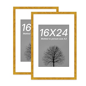art street synthetic document large size wall photo frame set of 2 big frames for wall artwork certificates picture amp photographs home decor16x24 inch matted to 12x16-a3 inch gold