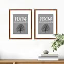 Art Street Synthetic Document Large Size Wall Photo Frame, Set Of 2 Big Frames For Wall Artwork, Certificates, Picture &amp; Photographs Home Decor(11x14 Inch, Matted To: 8x10 Inch, Brown)