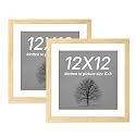 Art Street Synthetic Document Large Size Wall Photo Frame, Set Of 2 Big Frames For Wall Artwork, Certificates, Picture &amp; Photographs Home Decor (12x12 Inch, Matted To: 8x8 Inch, Beige)