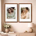 Art Street Synthetic Document Large Size Wall Photo Frame, Set Of 2 Big Frames For Wall Artwork, Certificates, Picture &amp; Photographs Home Decor(16x24 Inch, Matted To: 12X16-A3 Inch, Brown)