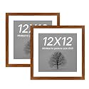 Art Street Synthetic Document Large Size Wall Photo Frame, Set Of 2 Big Frames For Wall Artwork, Certificates, Picture & Photographs Home Decor (12x12 Inch, Matted To: 8x8 Inch, Brown)