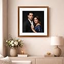 Art Street Synthetic Document Large Size Wall Photo Frame, Big Frames For Wall Artwork, Certificates, Picture &amp; Photographs Home Decor (16x16 Inch, Matted To: 12X12 Inch, Brown)